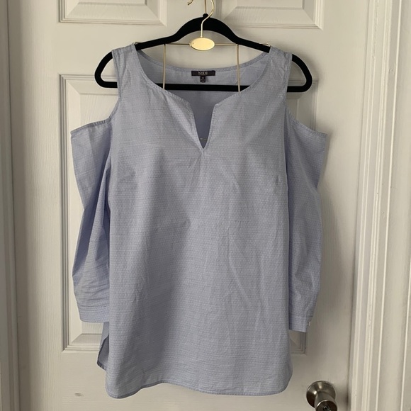 NYDJ Cold Shoulder Blouse Size M #057 - Picture 1 of 6